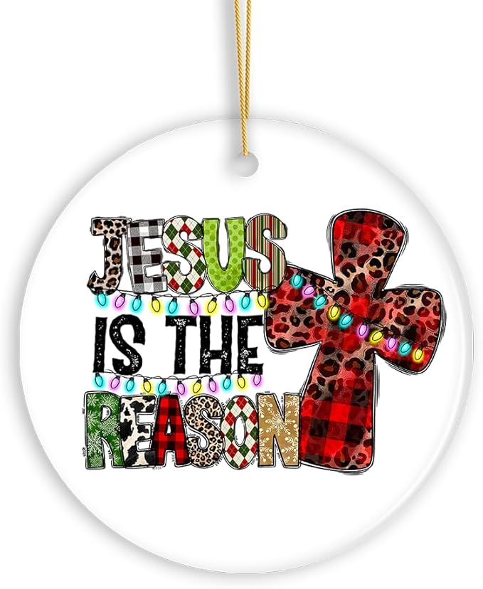 Jesus is The Reason Christmas Ornament, Holy Nativity Remembrance Keepsake