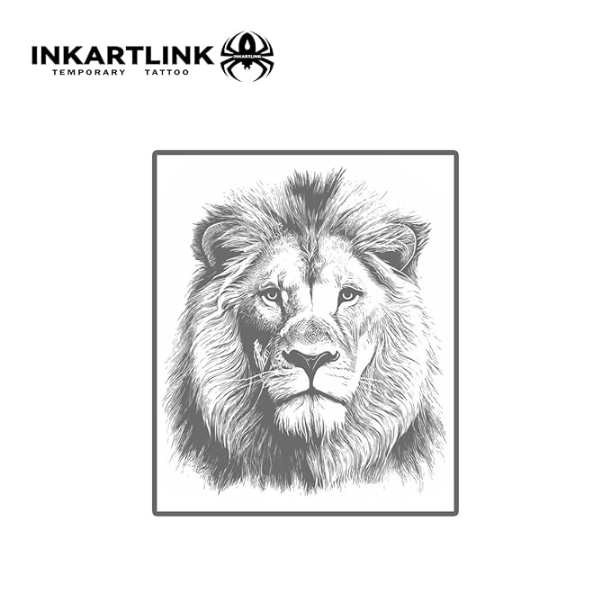 INKARTLINK Tattoo Tech, 2 Sheets Large Semi Permanent Tattoo, Temporary Tattoos, Last 1-2 Weeks, Waterproof, Realistic Look, No Adhesive, No Reflection (animal man) 336