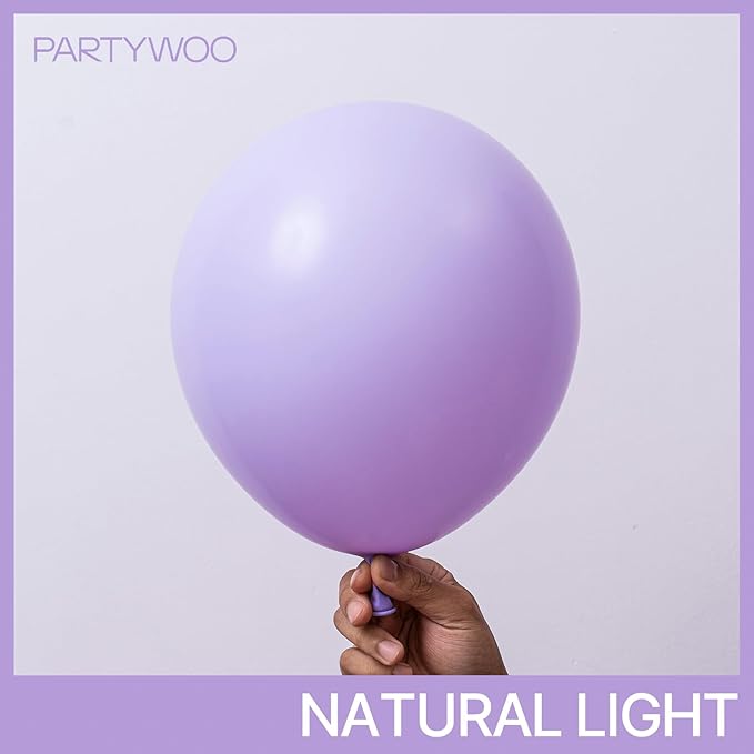 PartyWoo Lavender Balloons 85 pcs Purple Light Purple Different Sizes Pack of 18 12 10 5 Inch Pastel Purple Balloon Arch Kit Balloon Garland for Birthday Party Decorations Purple-Q10