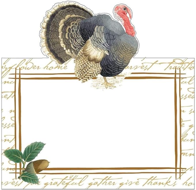 Caspari Founders' Thanksgiving Die-Cut Place Cards - 40 Count