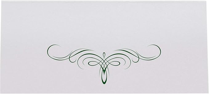 Decadent Flourish Printable Place Cards, Hunter Green (Choose Color), Set of 150 (25 Sheets), Laser & Inkjet Printers - Wedding, Party, Dinner, and Special Events