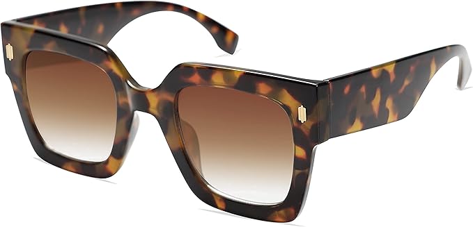SOJOS Vintage Oversized Square Sunglasses for Women,Retro Womens Luxury Big Large Sun Glasses UV400 SJ2194