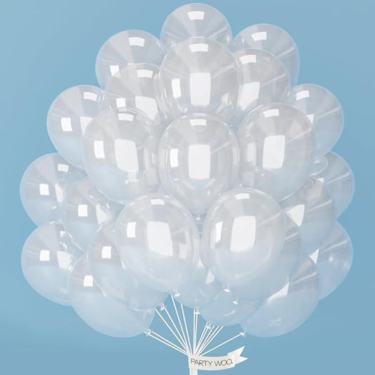 PartyWoo Balloons 100 pcs 12 Inch Transparent Bubble Balloons Bubbles for Party Decoration Graduation Bridal Birthday Baby Shower Wedding Party Decorations Clear-Y2