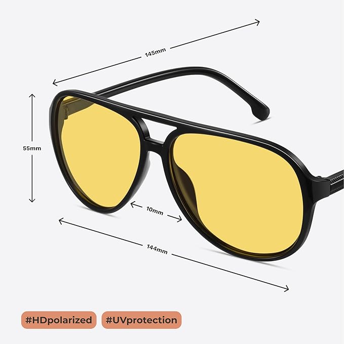 livho Trendy Polarized Aviator Sunglasses Women Men, Retro Sun Glasses for Women Men 2025, Oversized UV Protection Shades