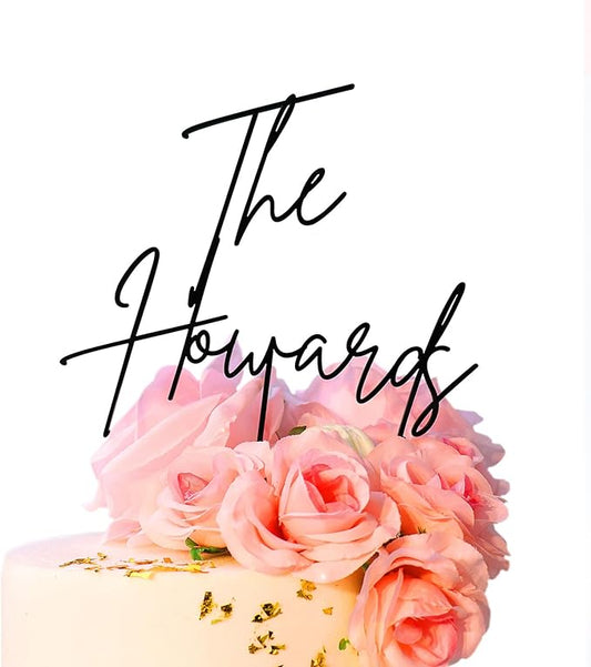 Custom Cake Topper Wedding Bride and Groom,12 Colors Acrylic Personalized Wedding Cake Decoration with Any Words