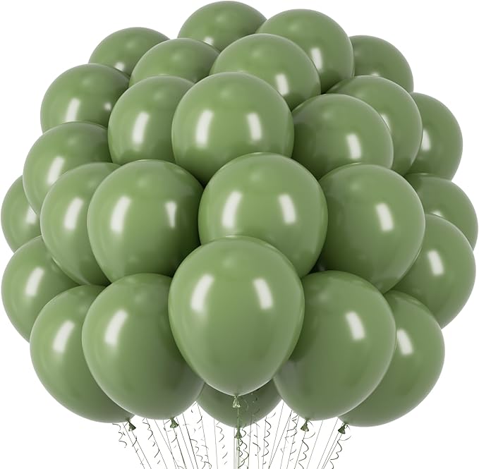Sage Green Balloons, 66pack 12inch Olive Green Latex Party Balloons for Baby Shower, Graduation, Wedding, Birthday, Bridal Shower, Anniversary Party Decorations