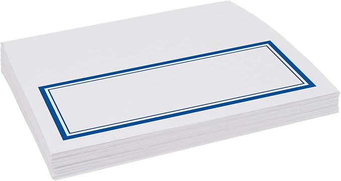 Double Line Border Place Cards, Royal Blue (Choose Color), Set of 60, Pre-cut and Scored - Wedding, Party, Dinner, and Special Events - Made in the USA