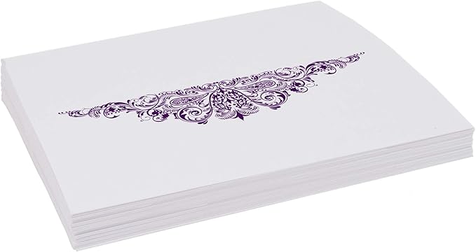Paisley Place Cards, Eggplant (Choose Color), Set of 150, Pre-cut and Scored - Wedding, Party, Dinner, and Special Events - Made in the USA