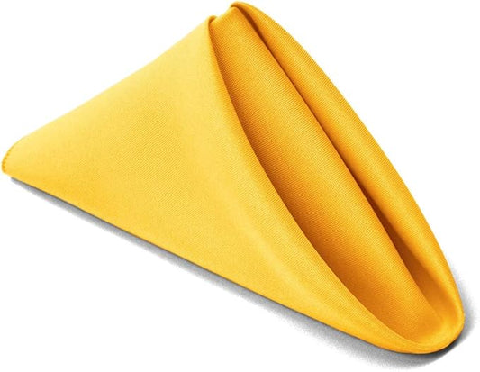 TableLinensforLess 17x17 Inch Polyester Cloth Napkins, Set of 6 (Dark Lemon)
