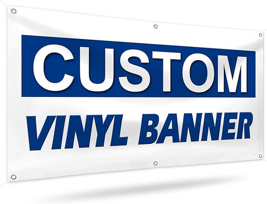 Custom Vinyl Banners and Signs Customize for Business Outdoor, Personalized Banner Customize with Text Logo for Parties Graduation, Customized Banner Decoration for Birthday Wedding Event 4'x8'