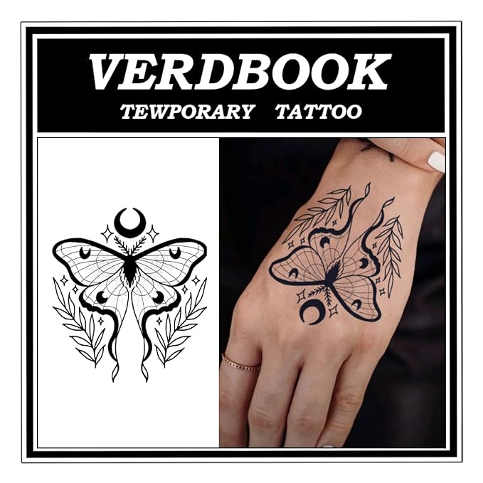 Waterproof Temporary Tattoos: 2-Sheet Tattoo Kit with Realistic Body Stickers, Semi-Permanent Tattoos for Adults Lasting 7-15 Days – Safe for Men & Women, Stellar Silkwing