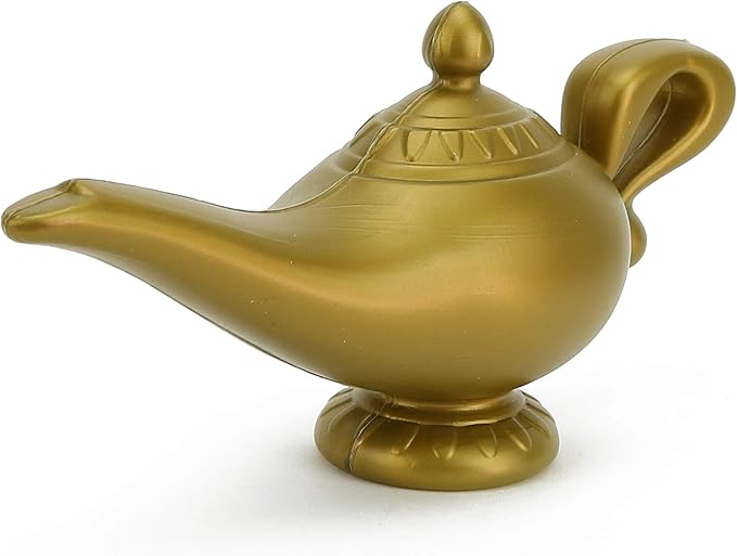 Skeleteen Arabian Genie Oil Lamp - Aladdin's Gold Magic Genie Lamp Costume Accessory - 1 Piece