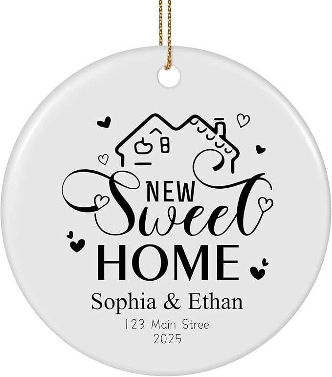 Personalized First Christmas in Our New Home Ornament 2025, Housewarming Gifts New House Photo Christmas Ornaments Christmas Tree Decoration, House Warming Gifts for Couples Owners Men Women