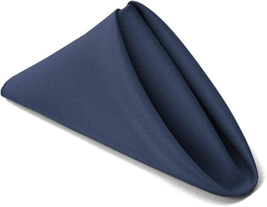 TableLinensforLess 17x17 Inch Polyester Cloth Napkins, Set of 6 (Dark Blue)