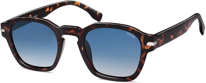 SOJOS Vintage Retro Square Polarized Sunglasses Men Standard Fit Trendy Womens Sun Glasses SJ2382