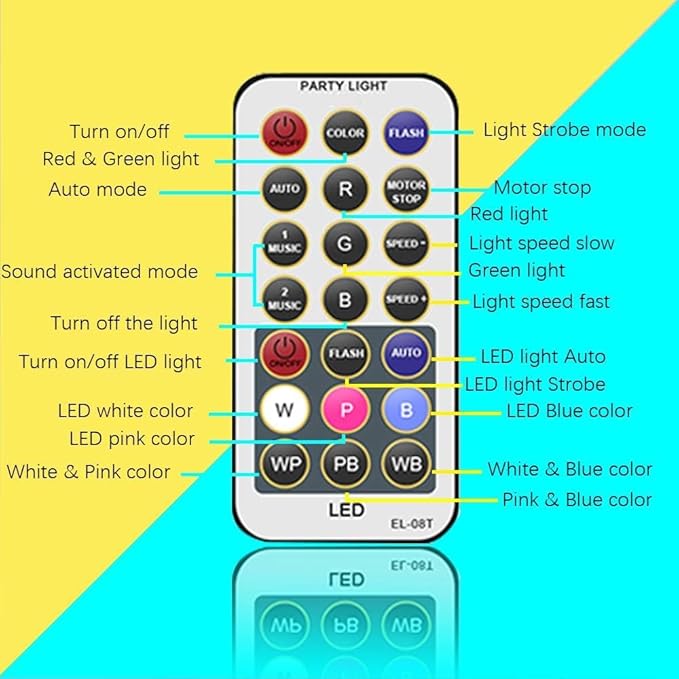 Party Lights Dj Disco Lights,Lamp Sets Strobe Stage Light Sound Activated Laser Light Stage Projector with Remote Control for Gift Parties Decorations Christmas Halloween Club Karaoke KTV Bar