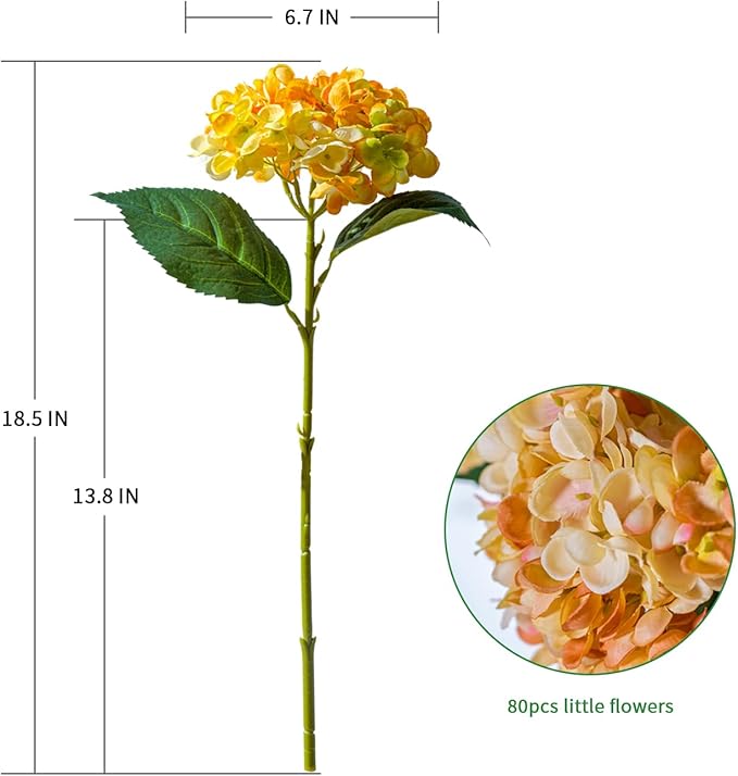 10PCS Faux Hydrangea Flower Hydrangea Artificial Flowers Hydrangea Bouquet Faux Flower Table Centerpieces for Home Wedding Bridal Bouquet Office Party DIY Floral Decor