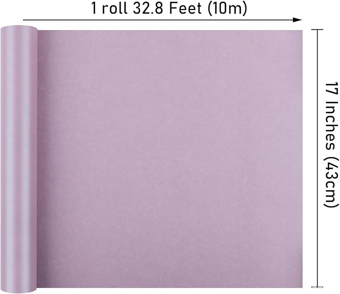 NESCCI Lavender Color Matte Wrapping Paper,Solid Color Pearly-Lustre Paper,Gift Wrapping Paper,Perfect for Wedding,Valentine's Day,Birthday, Christmas,Baby Shower,DIY Bouquet (17 Inches X 32.8 Feet)