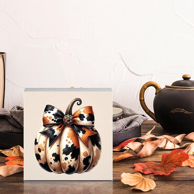 Cute Fall Decor Bow Pumpkin Fall Decorations for Home Office Autumn Pumpkin Decor Funny Autumn Decorations for Desk Table 5 x 5 inches