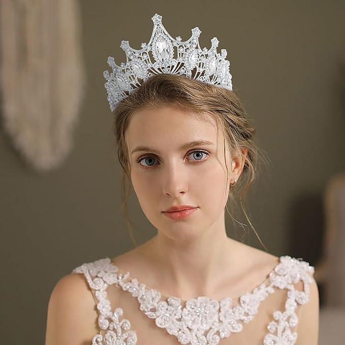 Rhinestone Headbands Crown for Women and Girls, Princess Tiaras Crown for Bridal, Crystal Queen Tiara Head Band Hair Accessories for Prom Wedding and Party