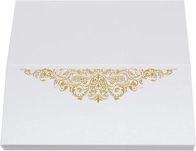 Paisley Place Cards, Gold (Choose Color), Set of 60, Pre-cut and Scored - Wedding, Party, Dinner, and Special Events - Made in the USA