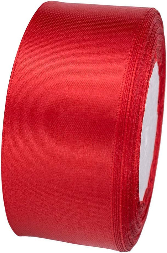 ATRBB 25 Yards 1-1/2 inch Wide Satin Ribbon Perfect for Wedding,Handmade Bows and Gift Wrapping(Red)