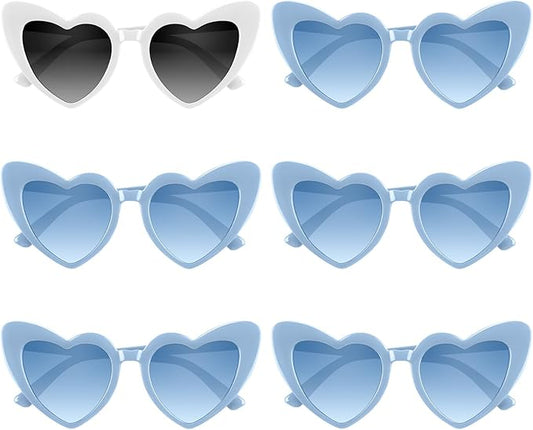4/6/8/10/12 Pack Bachelorette Sunglasses Heart Sunglasses Vintage Heart Shaped Glasses for Women Bridal Party Wedding