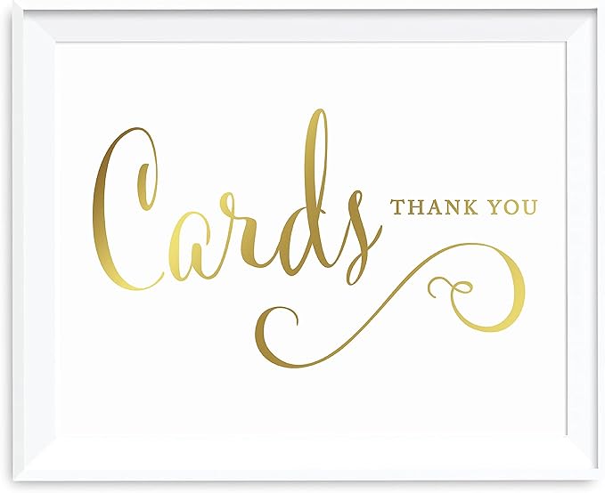 Andaz Press Wedding Party Signs, Metallic Gold Ink Print, 8.5-inch x 11-inch, Cards Thank You, 1-Pack, Birthday Baby Bridal Shower, Anniversary, Graduation, Unframed