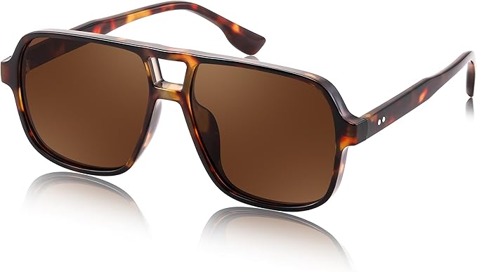 FEISEDY Retro Square Aviator Sunglasses Women Men 70s Vintage Trendy Plastic Frame Sun Glasses B4158