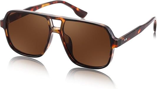 FEISEDY Retro Square Aviator Sunglasses Women Men 70s Vintage Trendy Plastic Frame Sun Glasses B4158