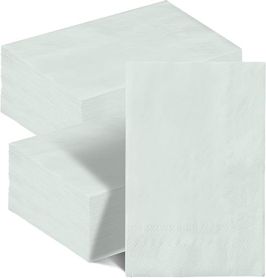 qiqee Sage Green Paper Napkins 13 * 16inch Guest Paper Disposable Towels Napkin Paper Hand Towels for Wedding, Dinner, Birthday Party, Dessert Cocktail ＆ Kitchen Napkins（ 120 Count）
