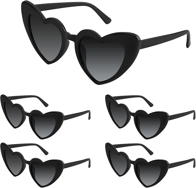 5/10/20 Pack Heart Sunglasses Bachelorette Vintage Heart Shaped Glasses for Wedding Bridesmaid Party Favor