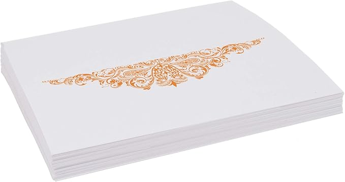 Paisley Place Cards, Orange (Choose Color), Set of 25, Pre-cut and Scored - Wedding, Party, Dinner, and Special Events - Made in the USA