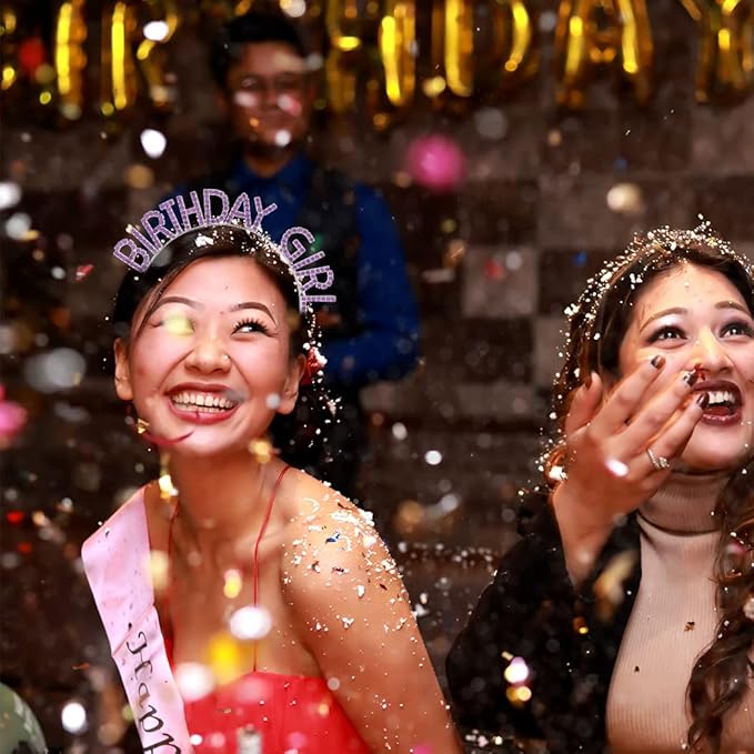 AOPRIE Deep Purple Birthday Tiara for Women Girls Princess Crown Rhinestone Birthday Accessories