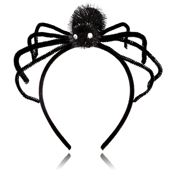 Halloween Headbands, Black Spider Hairband Halloween Accessories for Cosplay Woman Man (Black)