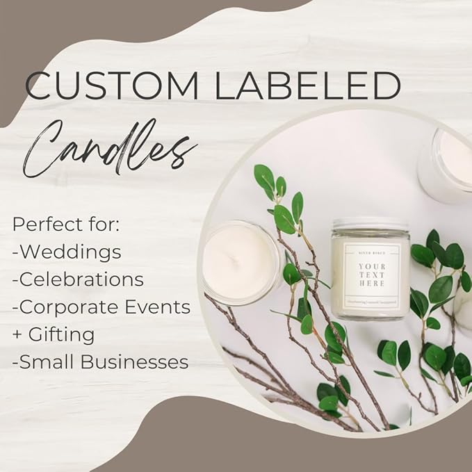 River Birch Candles Custom Label 10 Pack Pick Your Scent | Scented Candles | Bulk Premium, All-Natural, Non-Toxic, Soy Wax | 8.5oz 40-45 Hour Burn Time | Relaxing Gifts for Home