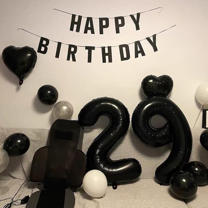 40 inch Black 9 Number Balloon Giant Foil Helium Balloons Black Large Digital Balloon 9 Number 9 Balloons for 9th Birthday Party Decorations Anniversary Events Decoration Supplies
