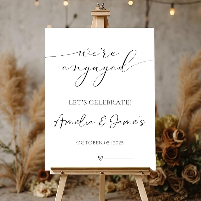 Elegant Engagement Welcome Sign, Engagement Party Welcome Sign, She Said Yes Decorations, Engaged Signs, Personalized Engagement Party Signs