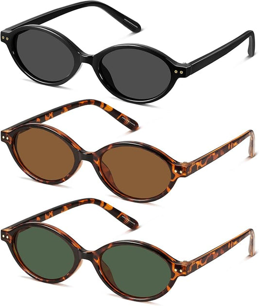 GRFISIA Retro Oval Sunglasses Womens Small Trendy Sun Glasses Sunnies UV400 Protection