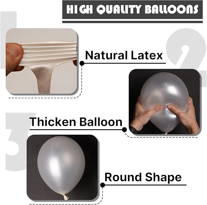 PartyWoo Pearl White Balloons 85 pcs Different Sizes Pack of 18 12 10 5 Inch White Latex Balloon Arch Kit Garland for Wedding Bridal Graduation Baby Shower Birthday Party Decorations White-Z30
