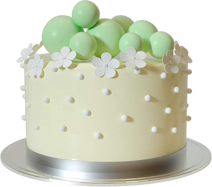 ASTARON 20 Pcs Ball Cake Topper Decorations Mini Balloons Cake Topper Sticks Light Green Balls Cake Picks Cake Topper Balls Cake Decorations for Wedding Birthday Cake Decorations