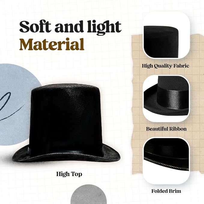Funny Party Hats Top Hats for Adults Dress Up Hats Costume Party Hats for Men Women Unisex