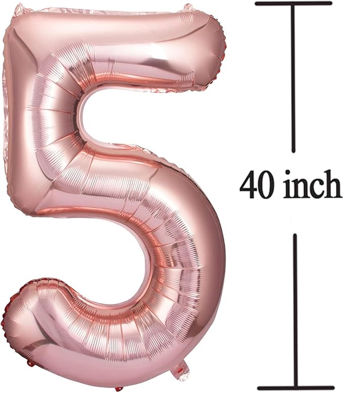 Rose Gold 50 Number Balloons Big Giant Jumbo Large Number 50 Foil Mylar Balloons for Women Men 50th Birthday Party Supplies 50 Anniversary Events Decorations-40 inch