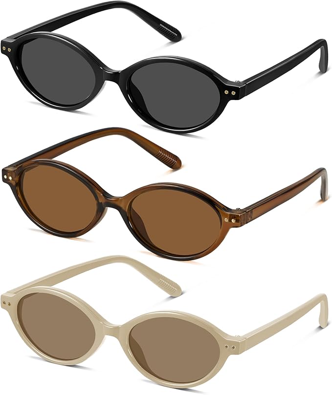 GRFISIA Retro Oval Sunglasses Womens Small Trendy Sun Glasses Sunnies UV400 Protection