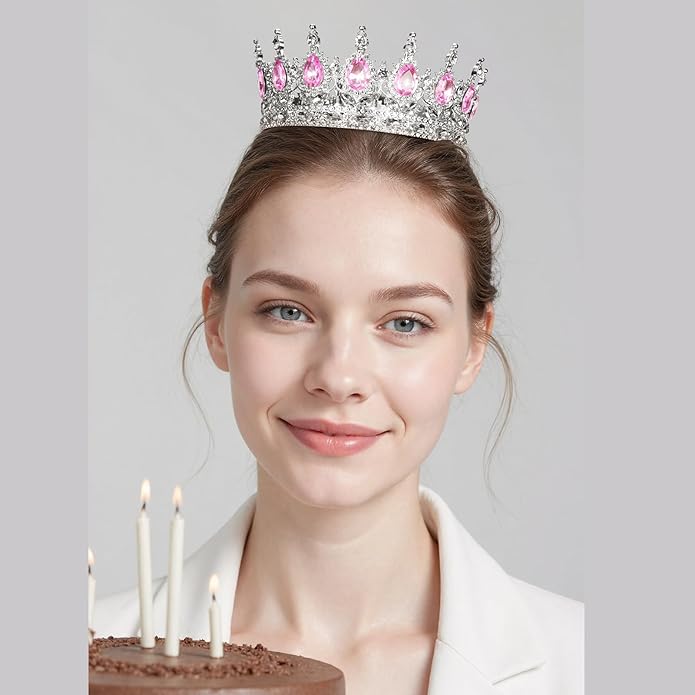 Crown for Women Crystal Rhinestone Wedding Tiara Queen Hair Accessories for Birthday Prom Pageant Princess Headband