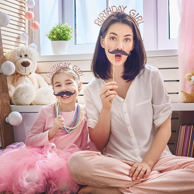 AOPRIE Birthday Girl Headband - Baroque Tiara for Women & Girls, Princess Crown Rhinestone Accessory