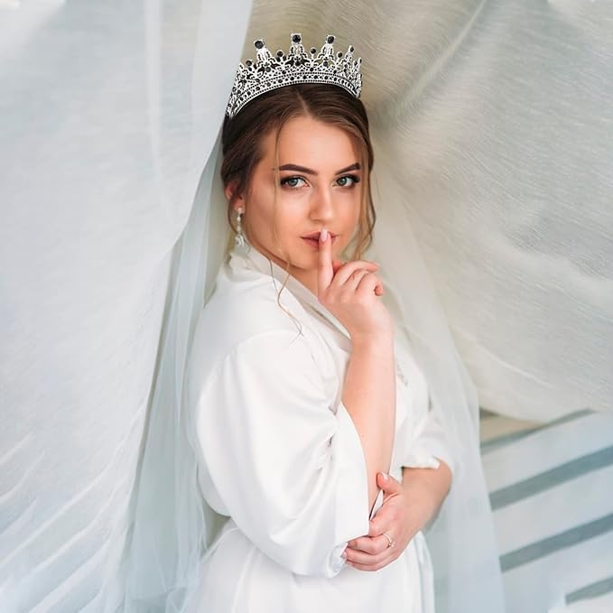 COCIDE Black Tiaras and Crowns for Women - Queen Crown Princess Tiara for Girls - Rhinestones Party Bridesmaids Wedding Halloween Costume Cosplay Gift