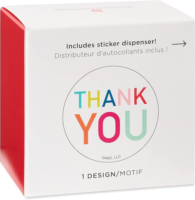 American Greetings Thank You Stickers or Seals, Multi-Colored Text (500-Count)