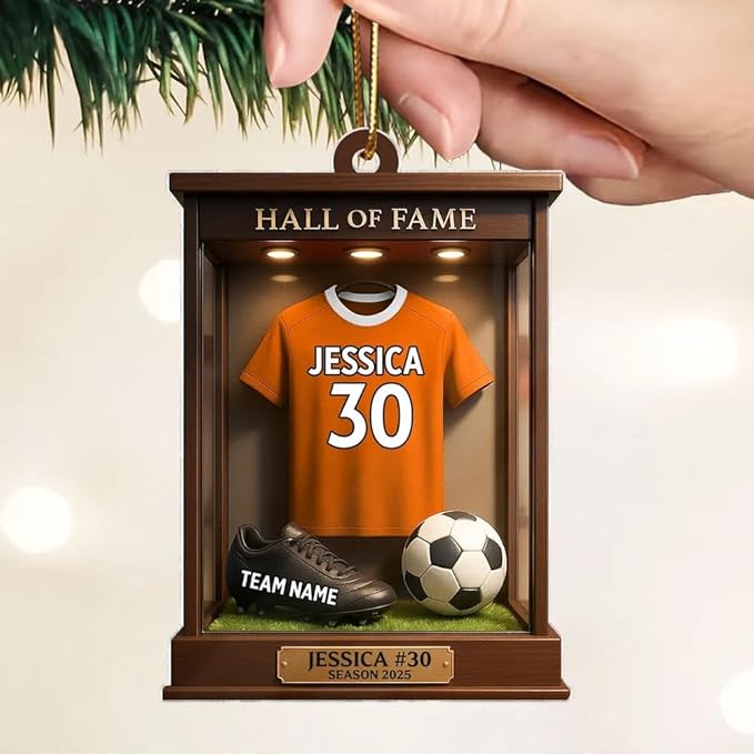 Personalized Soccer Christmas Acrylic Ornament, Soccer Ornament, Soccers Ornaments Christmas Tree Hanging Ornaments Tree Decorations, Soccers Player Uniform /4