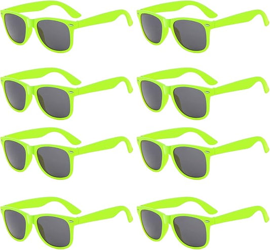 Pibupibu Neon Colors Party Favor Supplies Unisex Sunglasses Pack of 8
